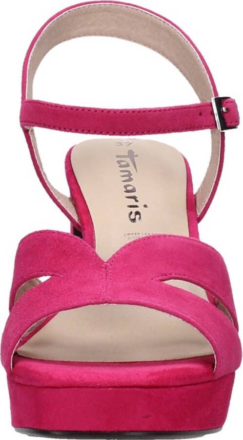 Tamaris Sandalen met hak roze Leer Dames