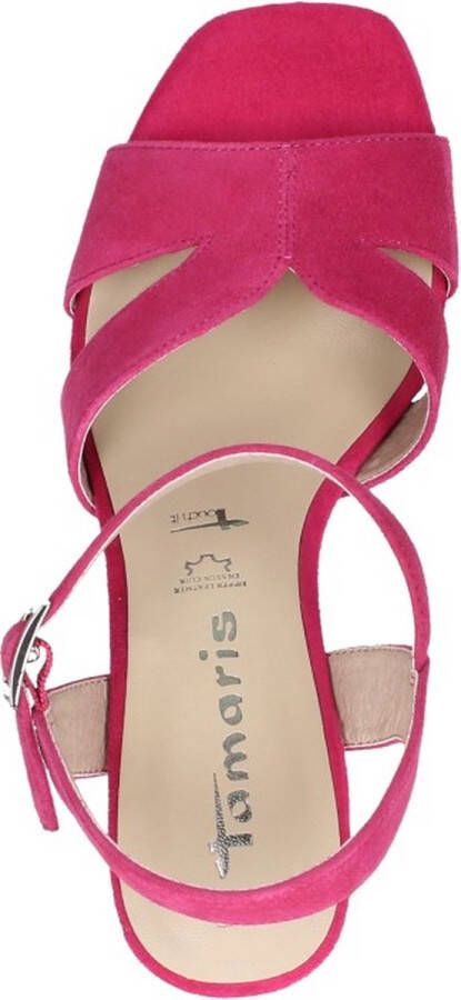 Tamaris Sandalen met hak roze Leer Dames