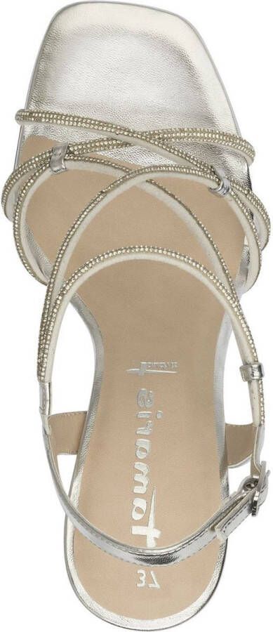 Tamaris Sandalen met hak zilver Synthetisch Dames