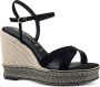Tamaris Sandalen met sleehak zwart Leer Dames - Thumbnail 7