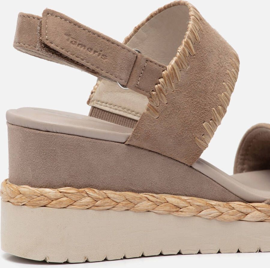 Tamaris Sandalen sleehak taupe Leer Dames