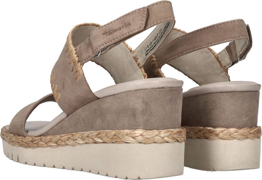 Tamaris Sandalen sleehak taupe Leer Dames