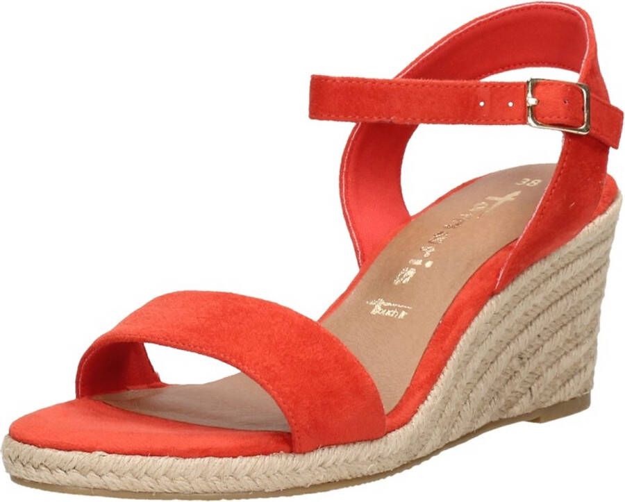 Tamaris Oranje Suède Sandalette met 7 cm Hak Orange Dames