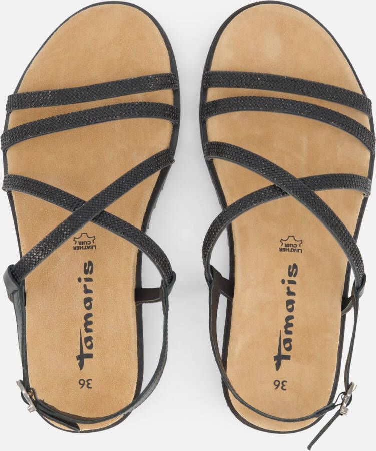 Tamaris Sandalen zwart Leer Dames