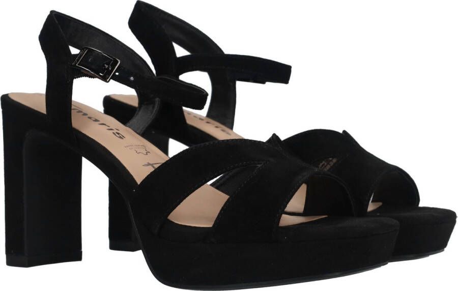Tamaris Zwarte Suède Sandalette met Enkelbandje Black Dames - Foto 7