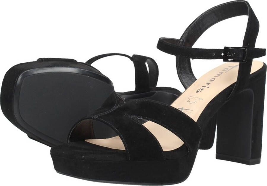Tamaris Zwarte Suède Sandalette met Enkelbandje Black Dames - Foto 9