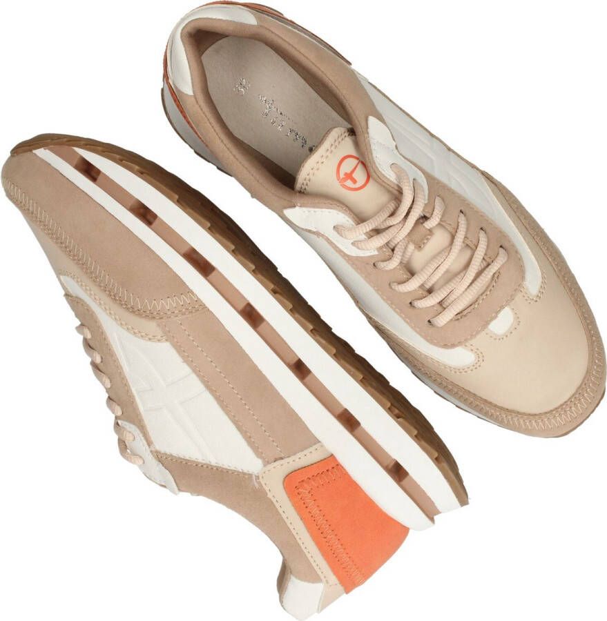Tamaris Trendy Bruine Sneakers met Witte en Oranje Accenten Beige Dames - Foto 4