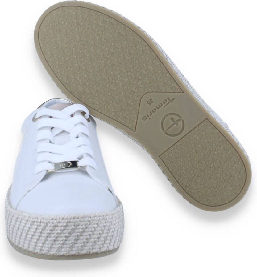 Tamaris Plateausneakers plateau vrijetijdsschoen lage schoen veterschoen in materiaalmix - Foto 2