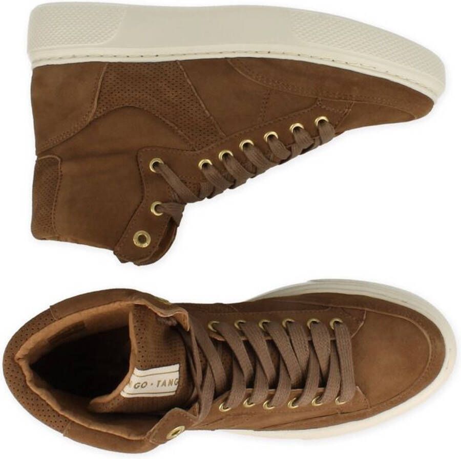 Tango Alex 12-b brown kid suede sneaker bone white sole