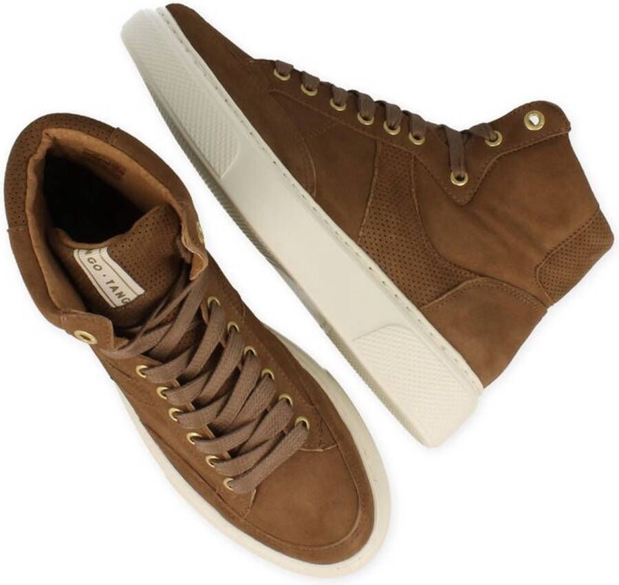 Tango Alex 12-b brown kid suede sneaker bone white sole