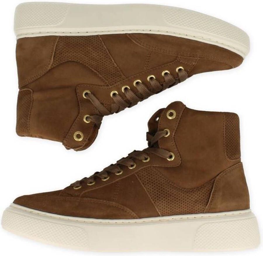 Tango Alex 12-b brown kid suede sneaker bone white sole