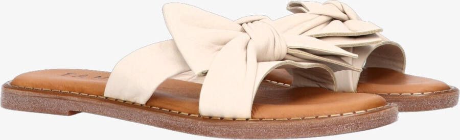 Tango Audrey 1-b bone white bow slipper cognac sole