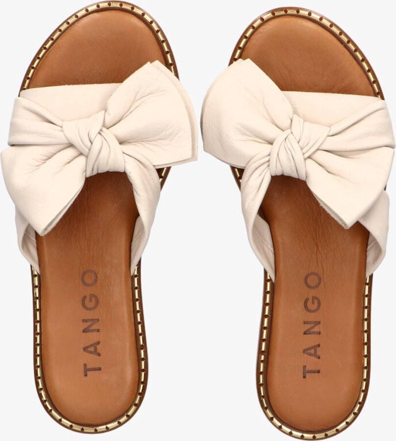 Tango Audrey 1-b bone white bow slipper cognac sole
