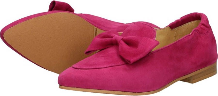 Tango Shoes Tango Nicolette 9C Pink Kid Suede Loafer Instappers roze strik schoenen Loafers Dames schoenen