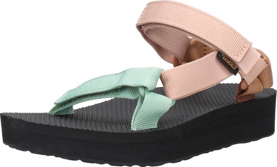 Teva W Midform Universal Dames Sandalen Zwart Oranje Roze