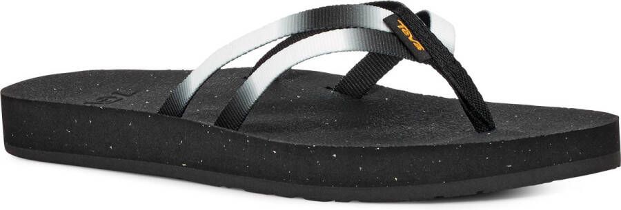 Teva W ReFlip Strappy Gradiate Dames Slippers Zwart Wit