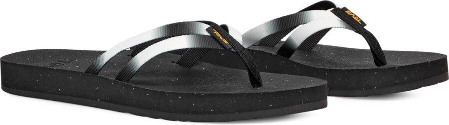 Teva W ReFlip Strappy Gradiate Dames Slippers Zwart Wit