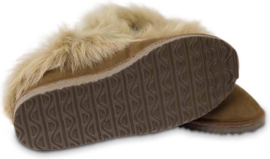 Texelana sloffen en pantoffels voor & -dichte pantoffel van schapenvacht met bontrand model Nelda - Foto 2