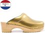 Tjoelup Dames Klompen Goud Leder klompen - Thumbnail 2