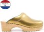 Tjoelup Dames Klompen Goud Leder klompen - Thumbnail 2