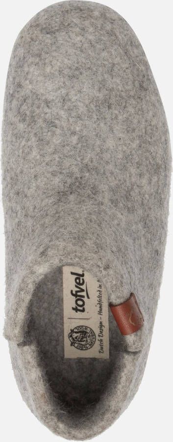 Tofvel Mula Wolvilt Sloffen Marbled Light Grey Grijs Wolvilt TF100042