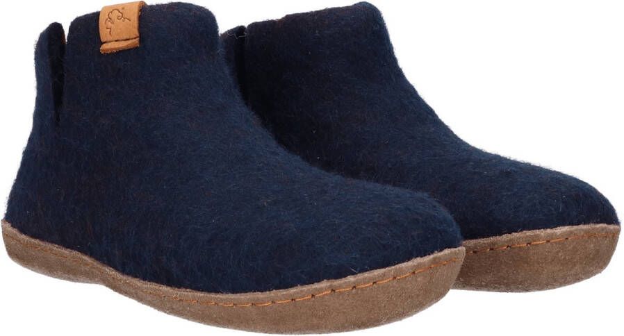 Tofvel Mula Wolvilt Sloffen Navy Blue Blauw Wolvilt TF100068