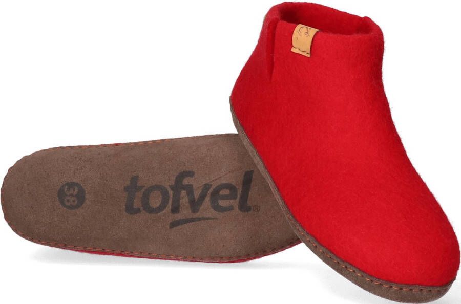 Tofvel Mula Wolvilt Sloffen Red Rood Wolvilt TF100003