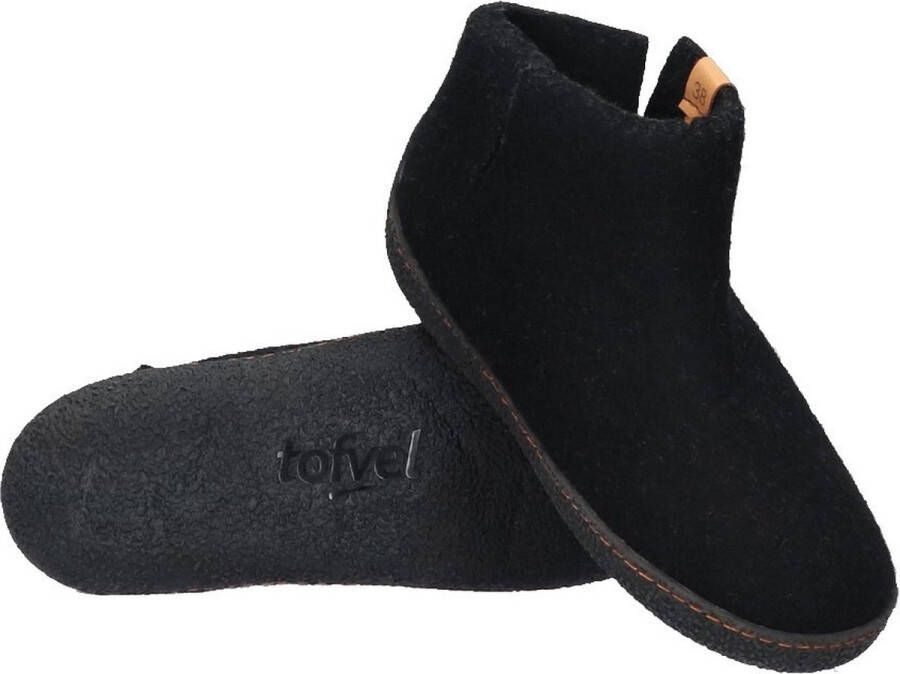 Tofvel Rabara Wolvilt Sloffen Black Zwart Wolvilt TF200036 - Foto 2