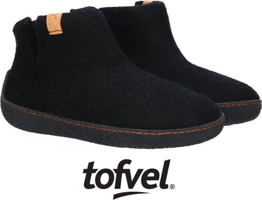 Tofvel Rabara Wolvilt Sloffen Black Zwart Wolvilt TF200036 - Foto 4