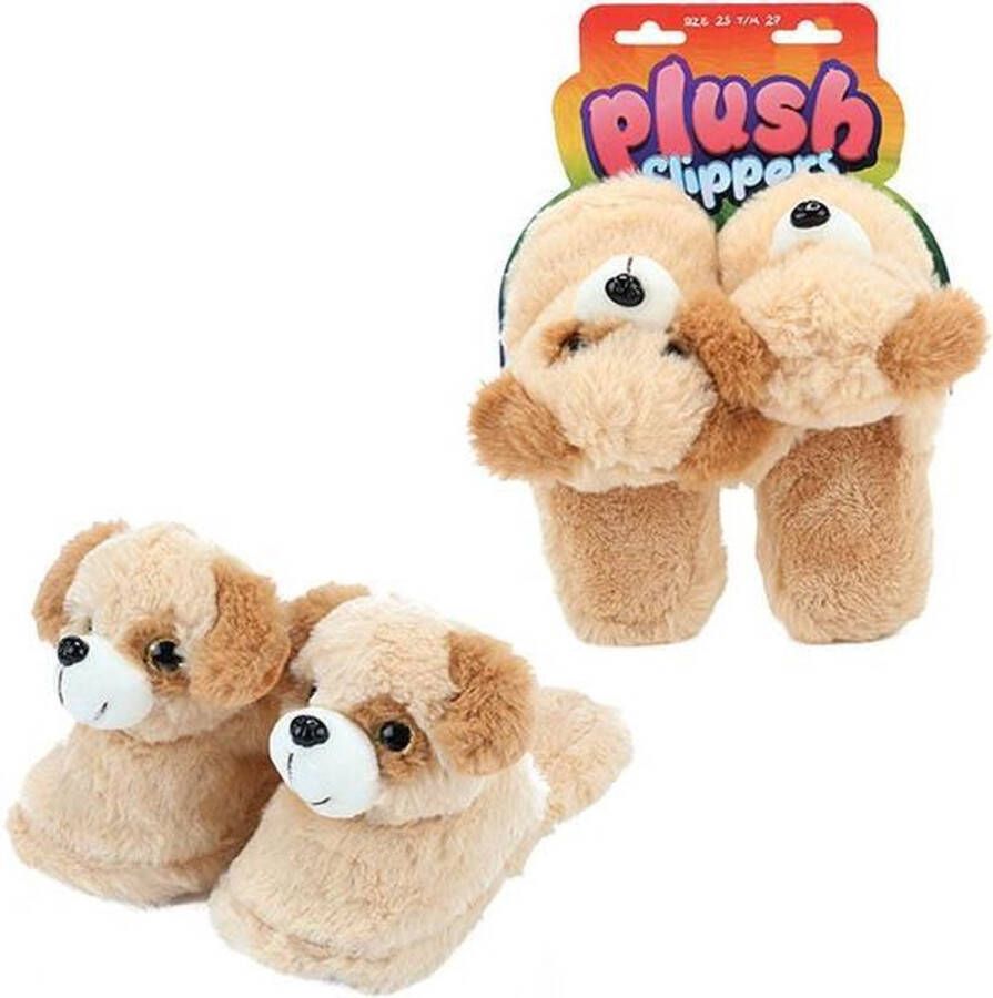 Toi-Toys Pluche Kinderpantoffels Hond Beige - Foto 2