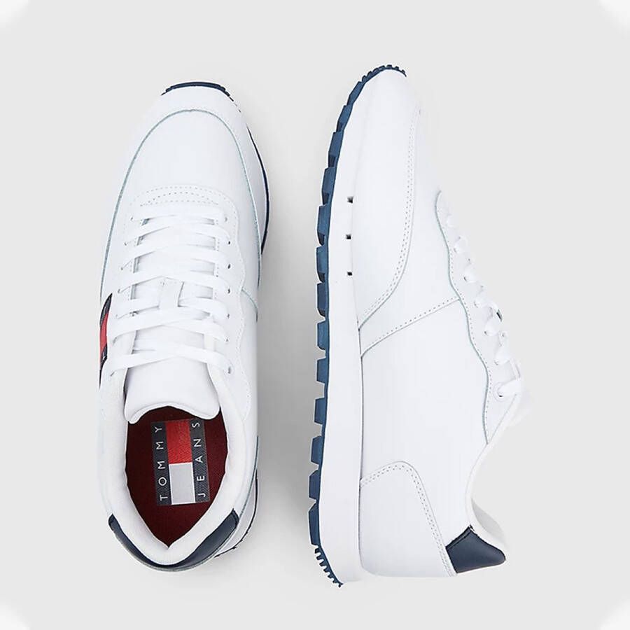 Tommy Hilfiger Leather Runner TJM Essentials Heren Sneakers Wit