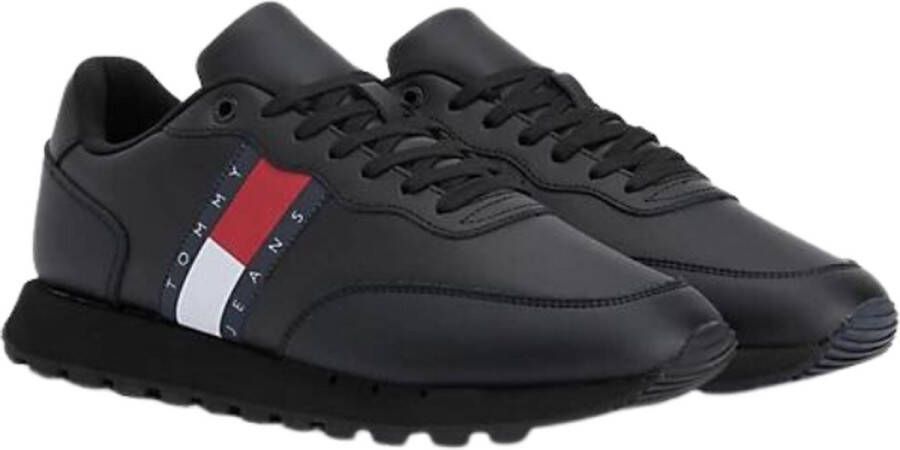 Tommy Hilfiger Leather Runner TJM Essentials Heren Sneakers Zwart - Foto 7