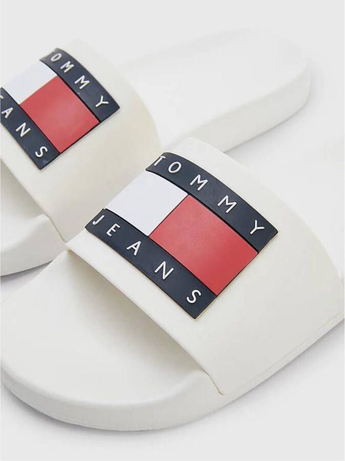 Tommy Hilfiger Pool Slides Essential Dames Slippers Off White