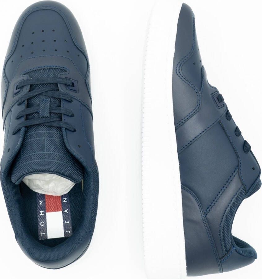 Tommy Hilfiger Retro Basket leren heren sneakers Blauw Uitneembare zool