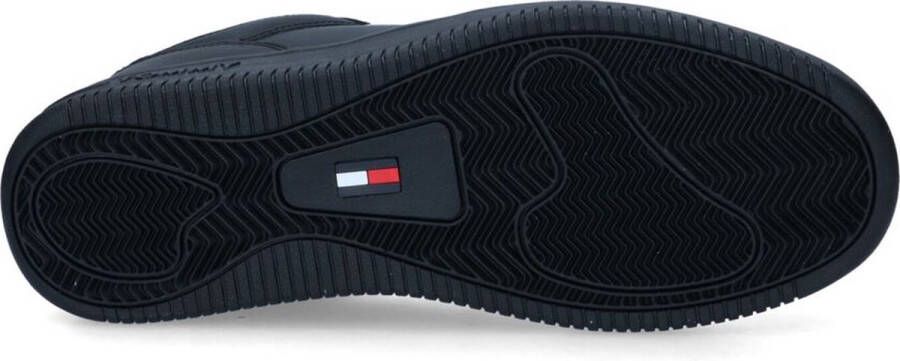 Tommy Hilfiger Retro Basket Leren Heren Sneakers Zwart