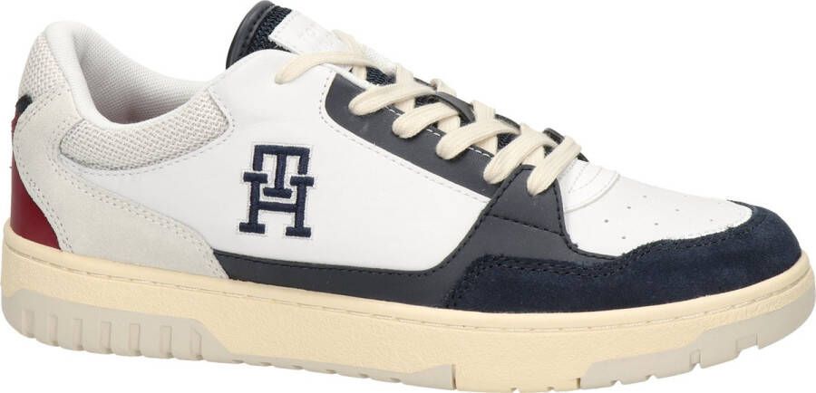 Tommy Hilfiger Sport Tommy Hilfiger Basket Street Mix heren sneaker Wit blauw