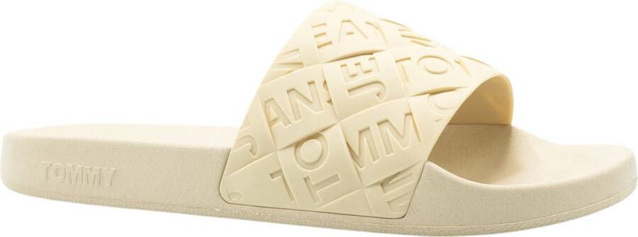 Tommy Hilfiger TJW Woven Pool Slides Dames Lemon Ice