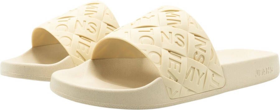 Tommy Hilfiger TJW Woven Pool Slides Dames Lemon Ice