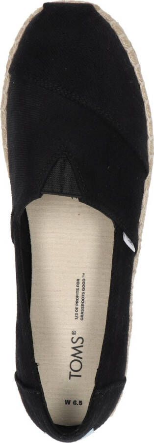 TOMS Alpargate Platform Rope dames espadrille Zwart