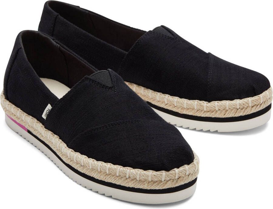 TOMS Alpargate Platform Rope dames espadrille Zwart