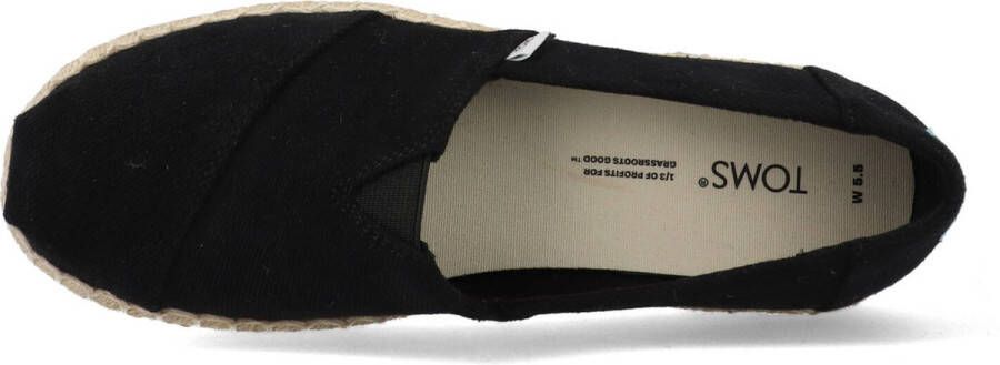 TOMS Alpargate Platform Rope dames espadrille Zwart