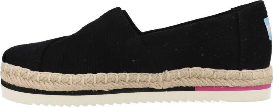 TOMS Alpargate Platform Rope dames espadrille Zwart