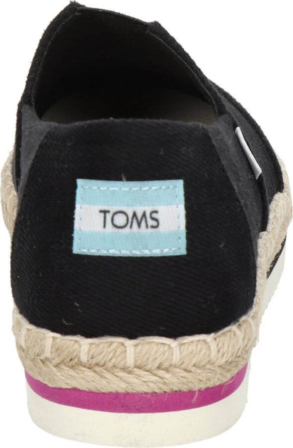 TOMS Alpargate Platform Rope dames espadrille Zwart