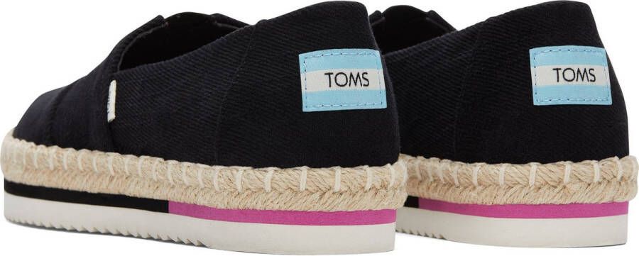 TOMS Alpargate Platform Rope dames espadrille Zwart