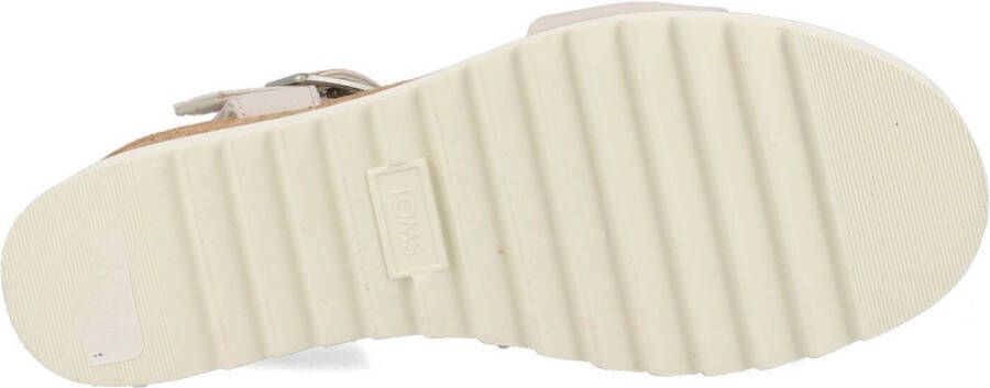 TOMS Diana Ruched Woven Beige Wedge Sandaal