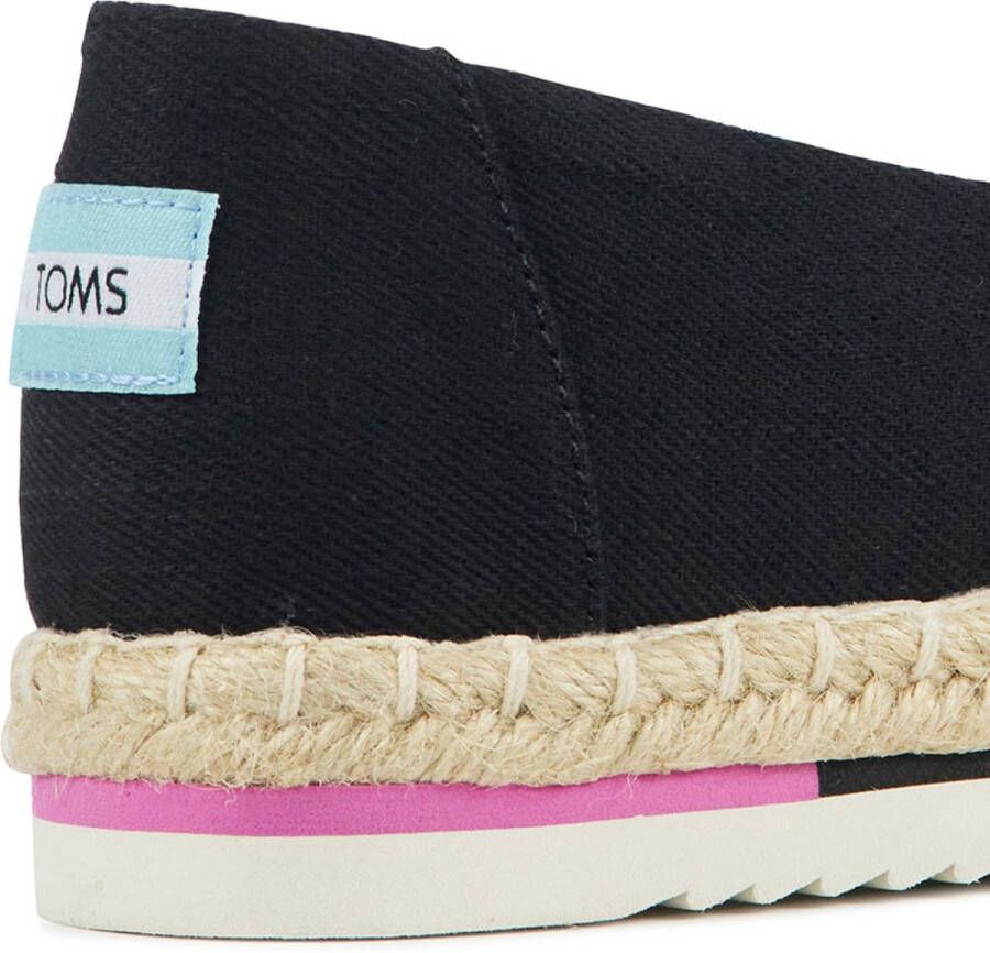 TOMS Espadrilles Dames Instappers Damesschoenen Canvas Alpargata Platfrm Zwart