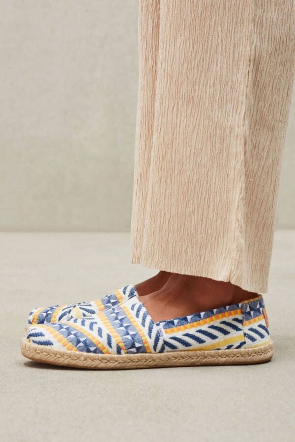 TOMS Espadrilles Dames Instappers Damesschoenen Canvas Alpargata rope pr Blauw wit