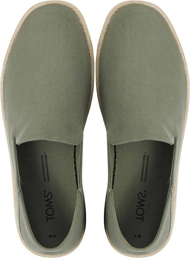 TOMS Espadrilles Heren Instappers Herenschoenen Canvas Santiago Groen