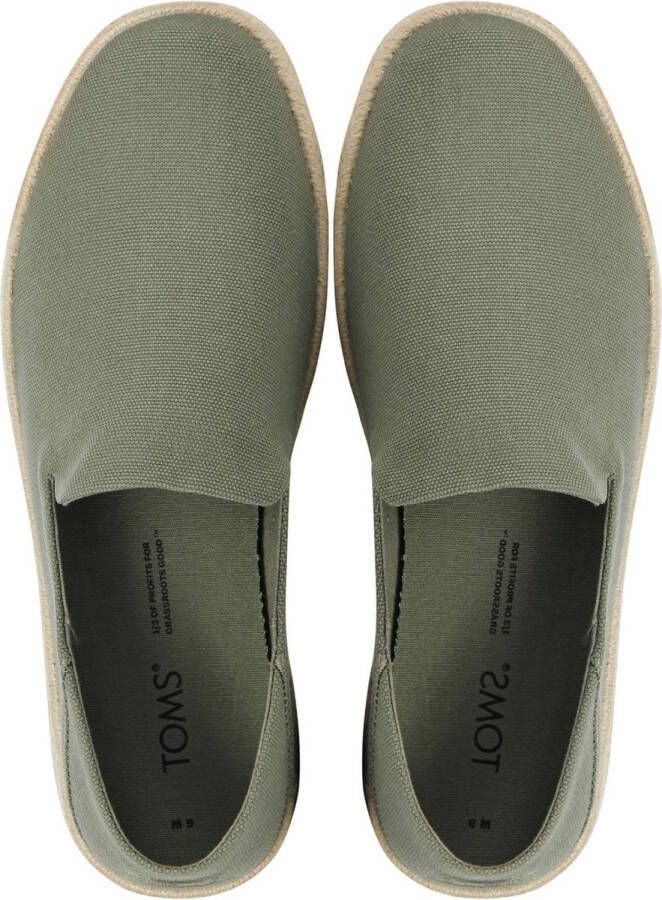 TOMS Espadrilles Heren Instappers Herenschoenen Canvas Santiago Groen
