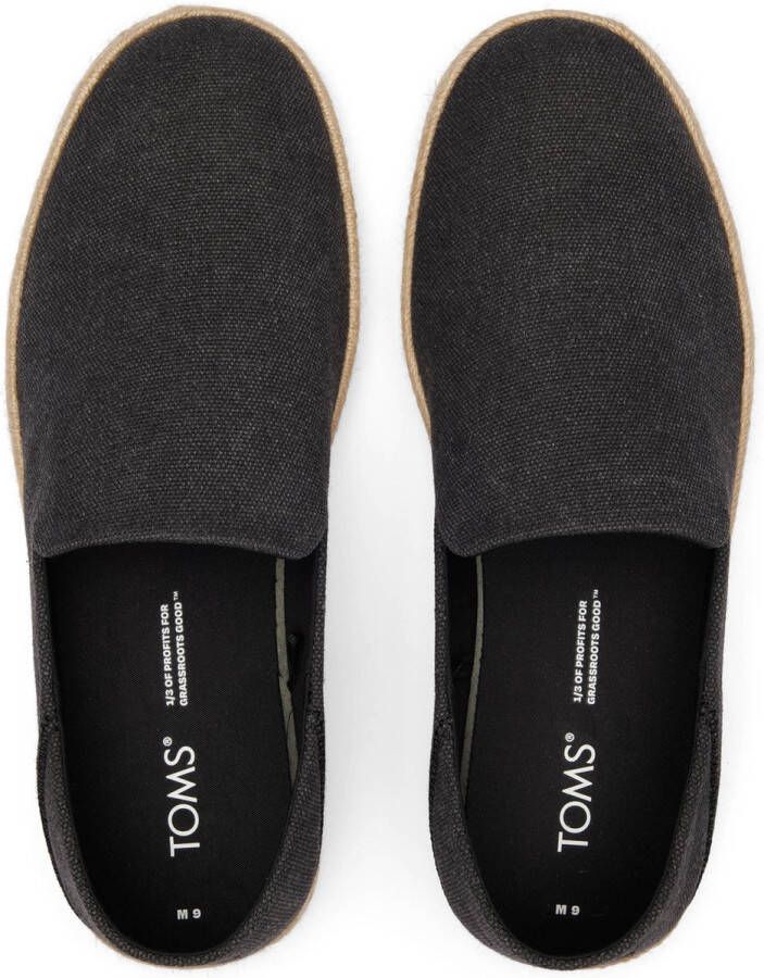 TOMS Shoes Toms Santiago Recycled Cotton Canvas Black Slip-on